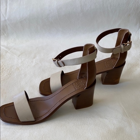 Tory Burch Stacked Leather Sandal VGC 6 1/2 - Picture 3 of 7